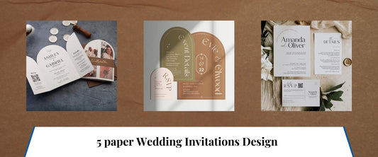 5 paper Wedding Invitations Design