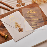 White acrylic wedding invitation