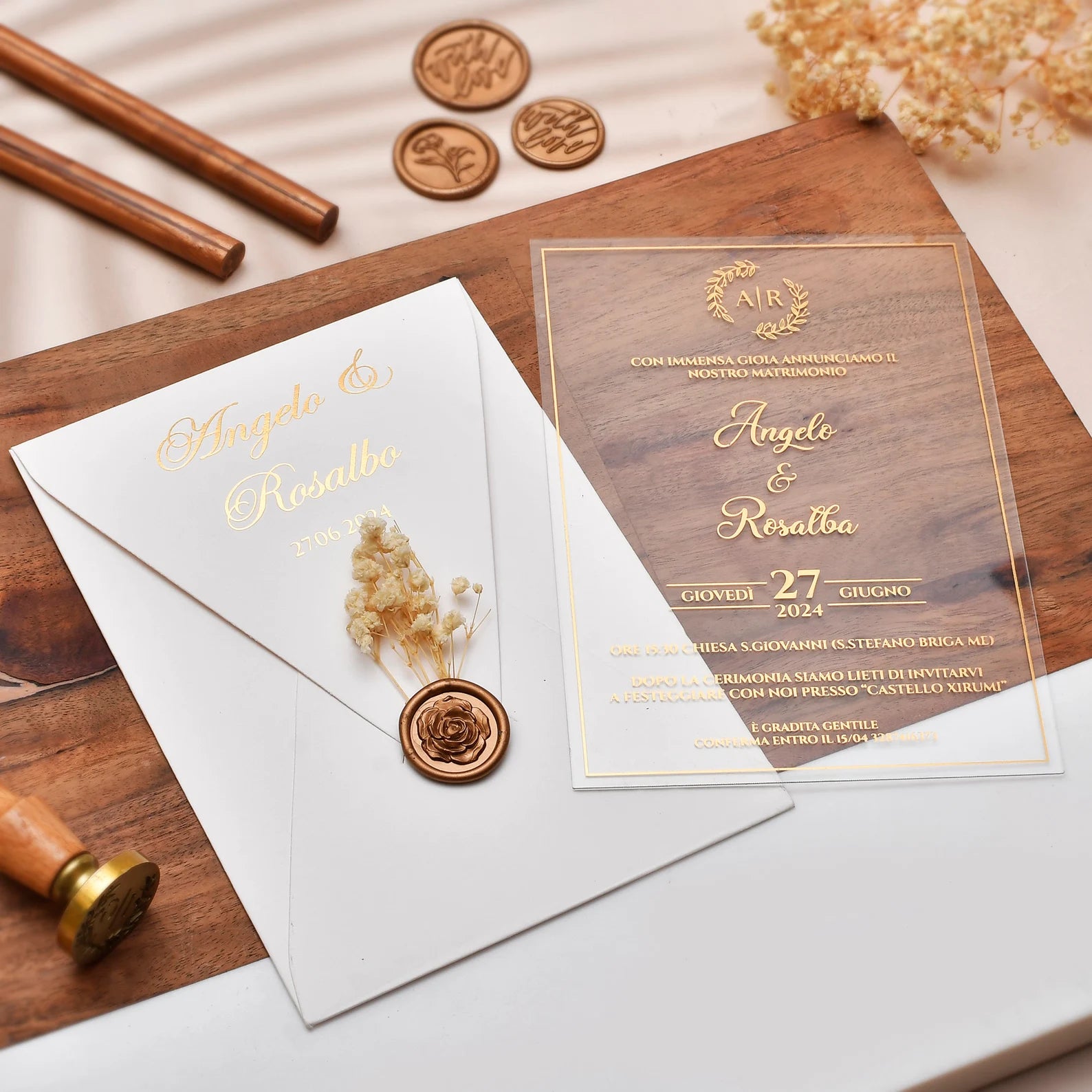 acrylic wedding invitation