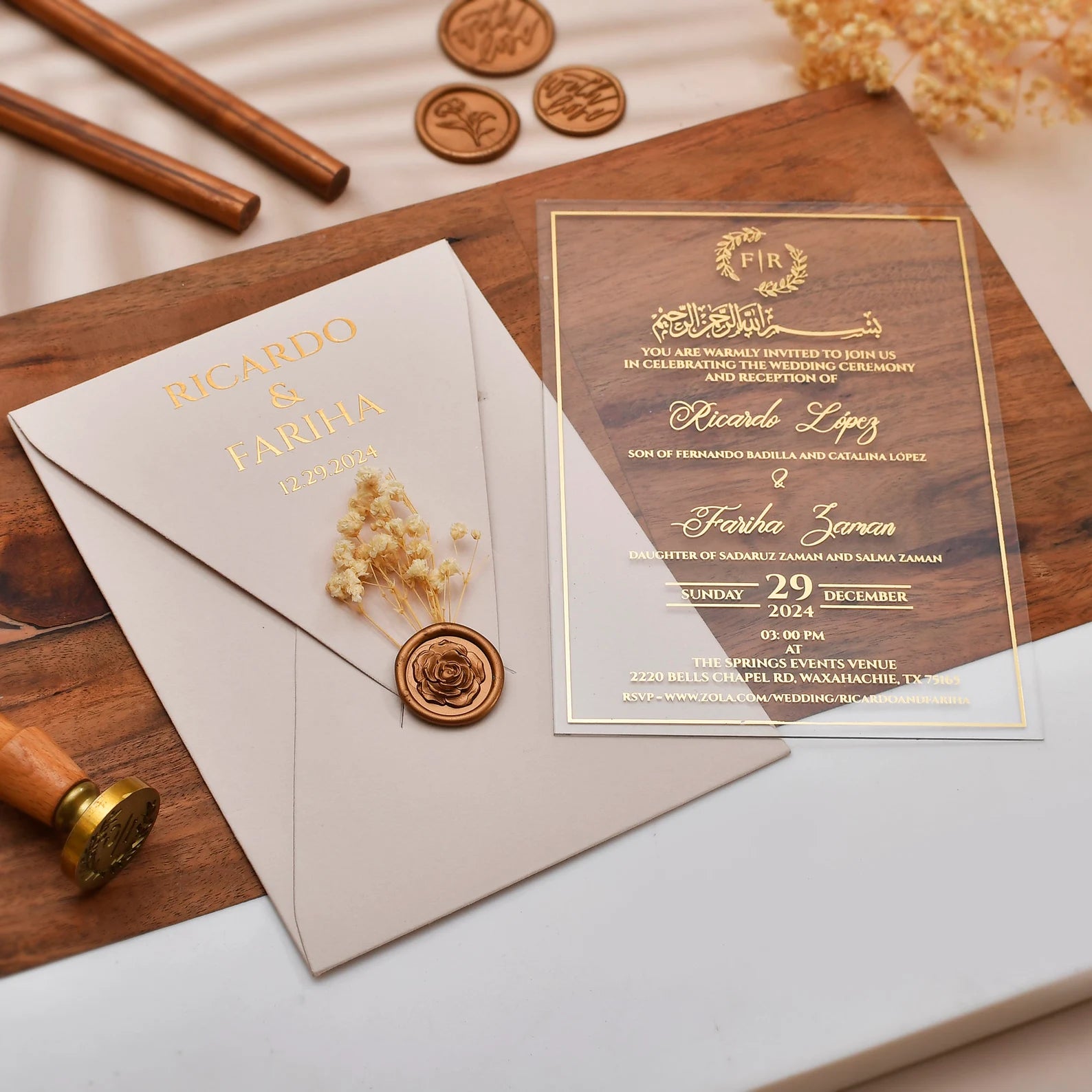 acrylic wedding invitation