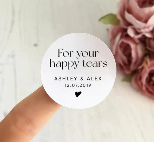 for your happy tears wedding tags