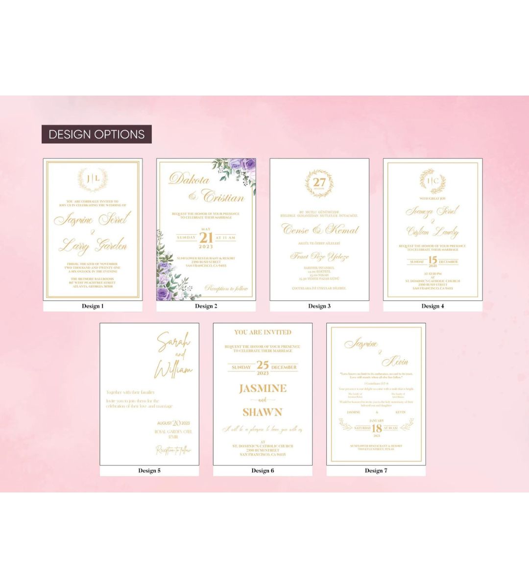 Paper design wedding invitations