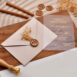 Cream acrylic wedding invitation