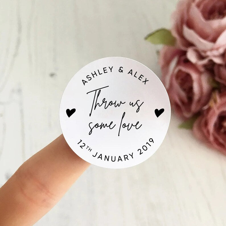 throw us some love wedding tags