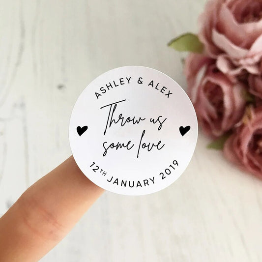 throw us some love wedding tags