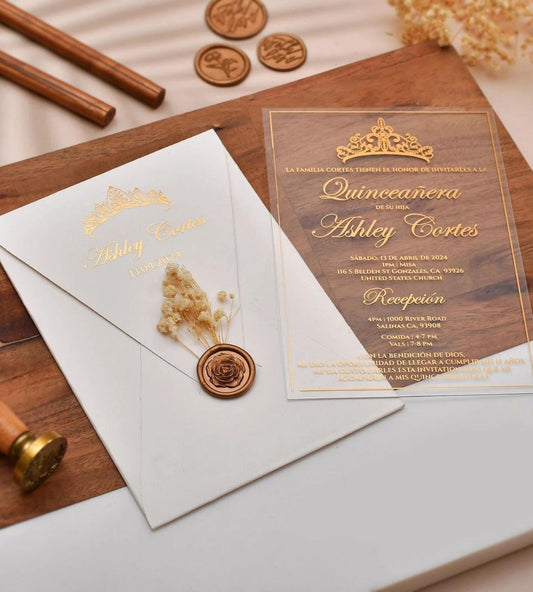 acrylic wedding invitation