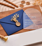 Blue design wedding invitations