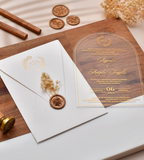 White acrylic wedding invitation