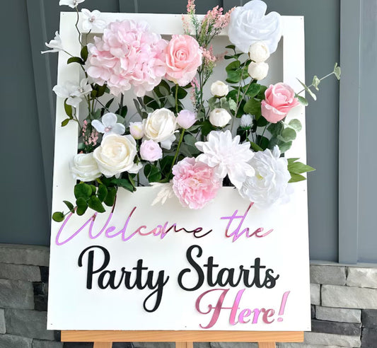 Wedding welcome sign - Wedding Box Party Decor, Flower Welcome signage, Acrylic Welcome Sign - Wedding Welcome sign - Event Decor