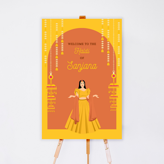 Yellow Sunboard custom wedding signs