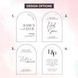 Arch Shaped Wedding Invitation Set, Curved Invitations, RSVP and Details card, Customized Wedding Invite Suite, Personalised Wedding Invites