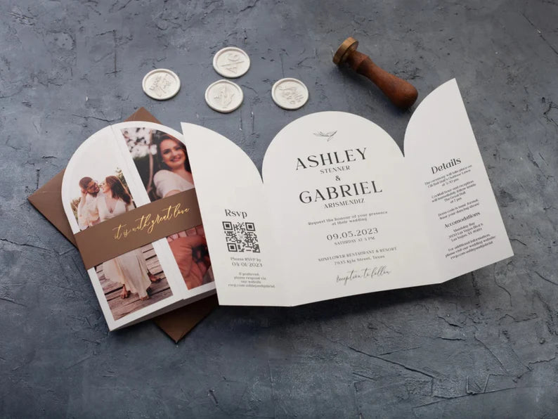 Paper design wedding invitations